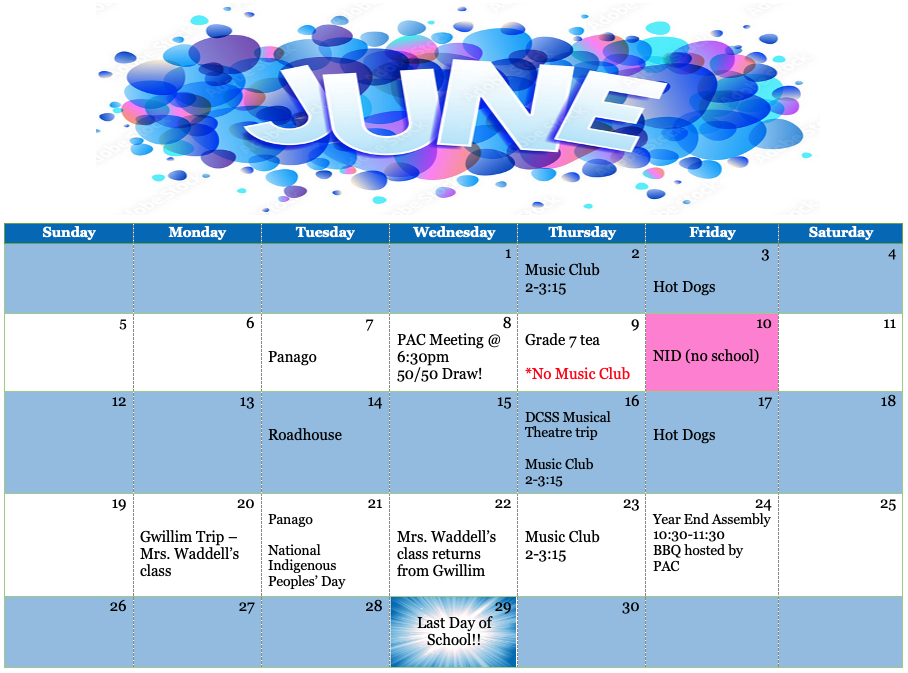 June Calendar
