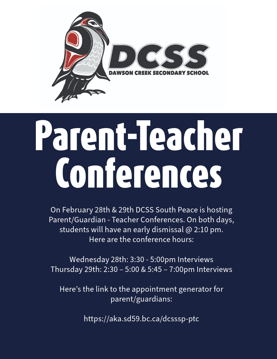 DCSS South Peace Parent-Guardian Teacher Conferences