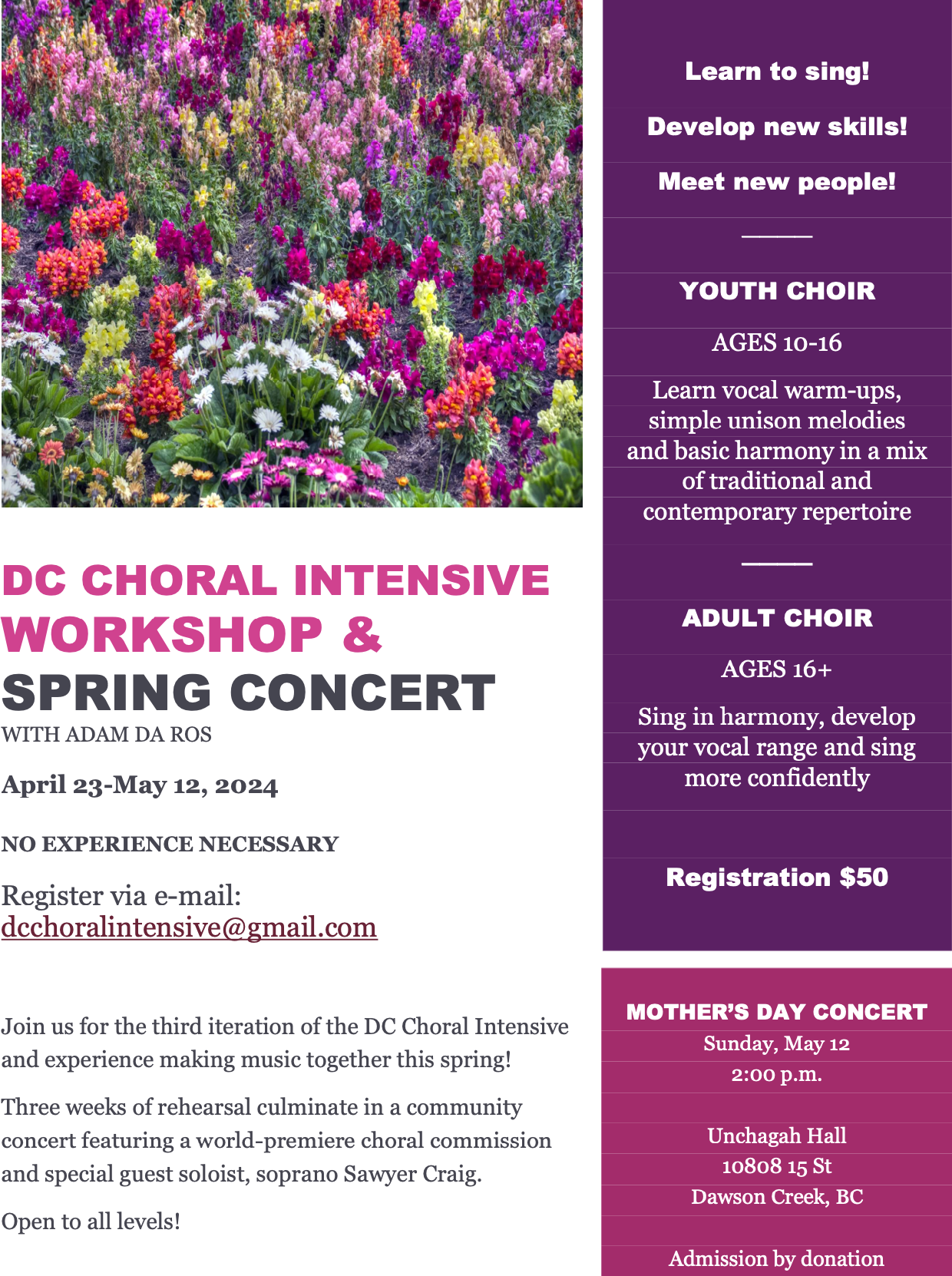 Spring Choral Program & Concert Fundraiser