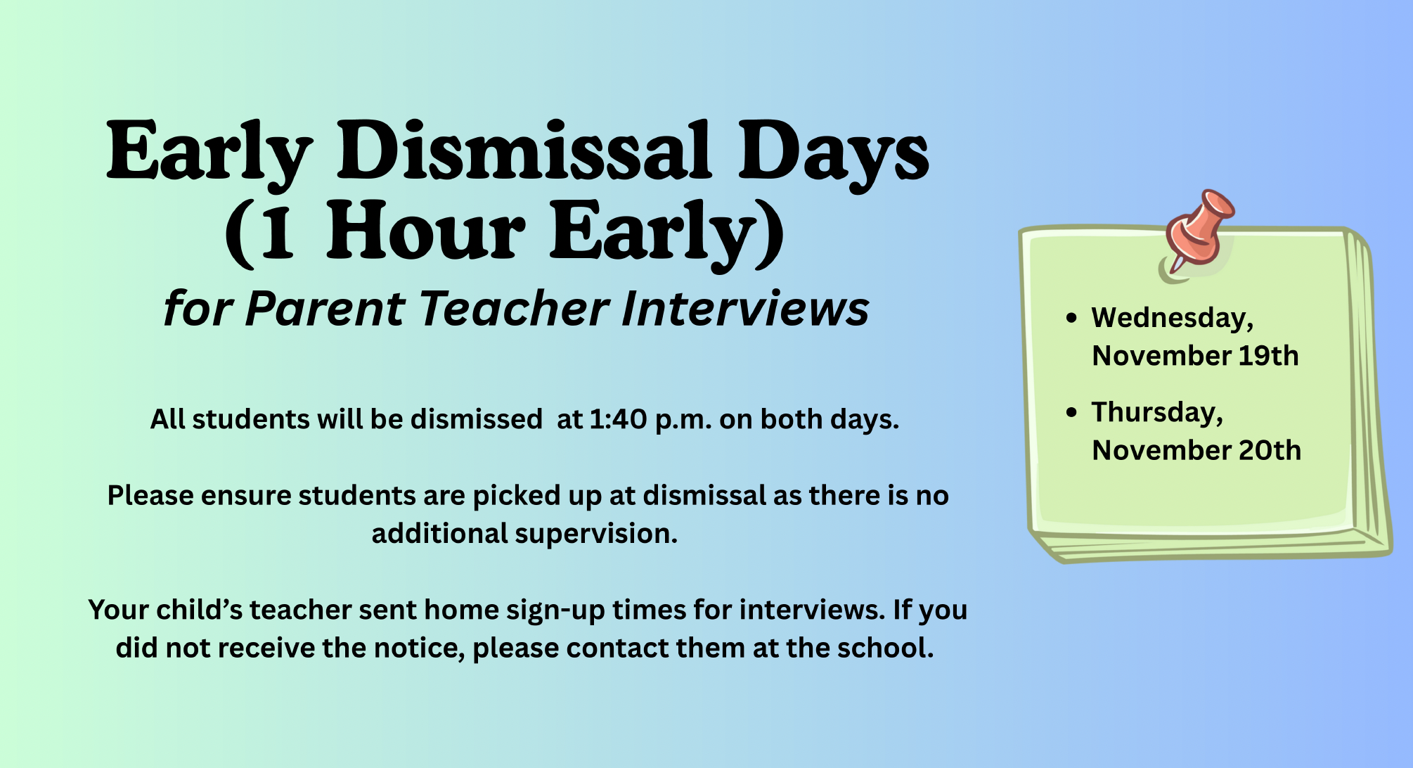 Early Dismissal Days