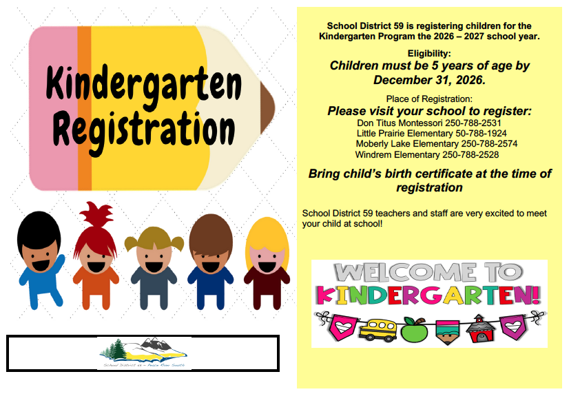 Kindergarten registration is now open for 2026.