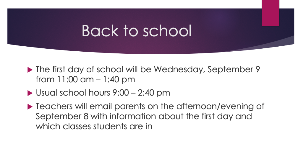 Back to School
