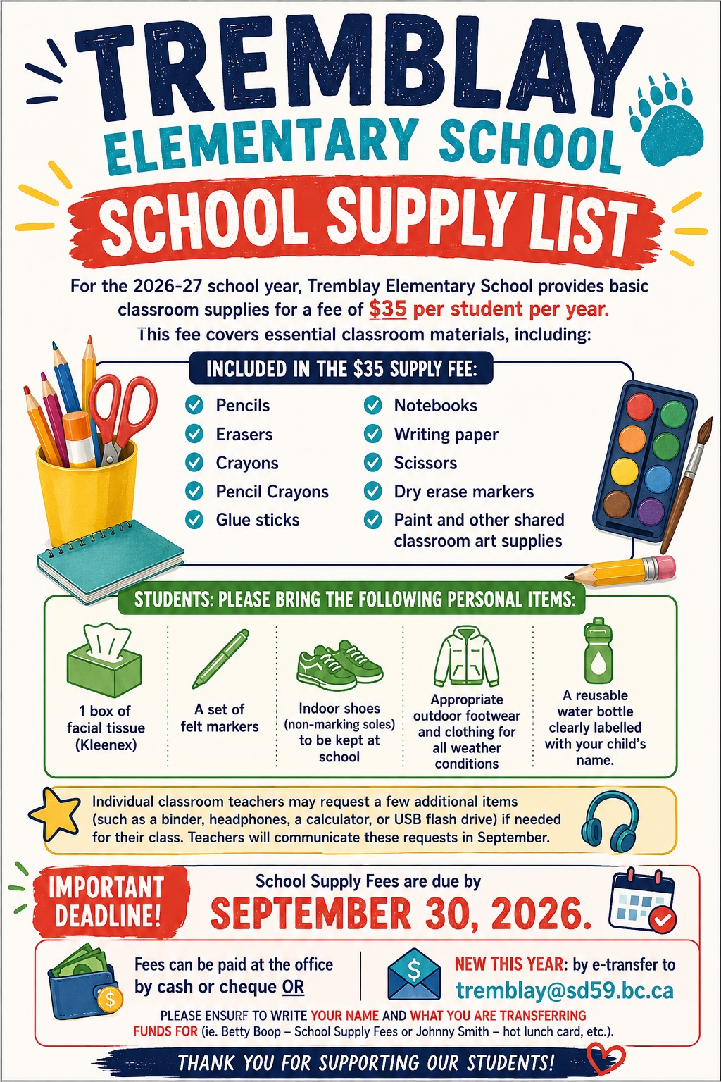 School Supply List